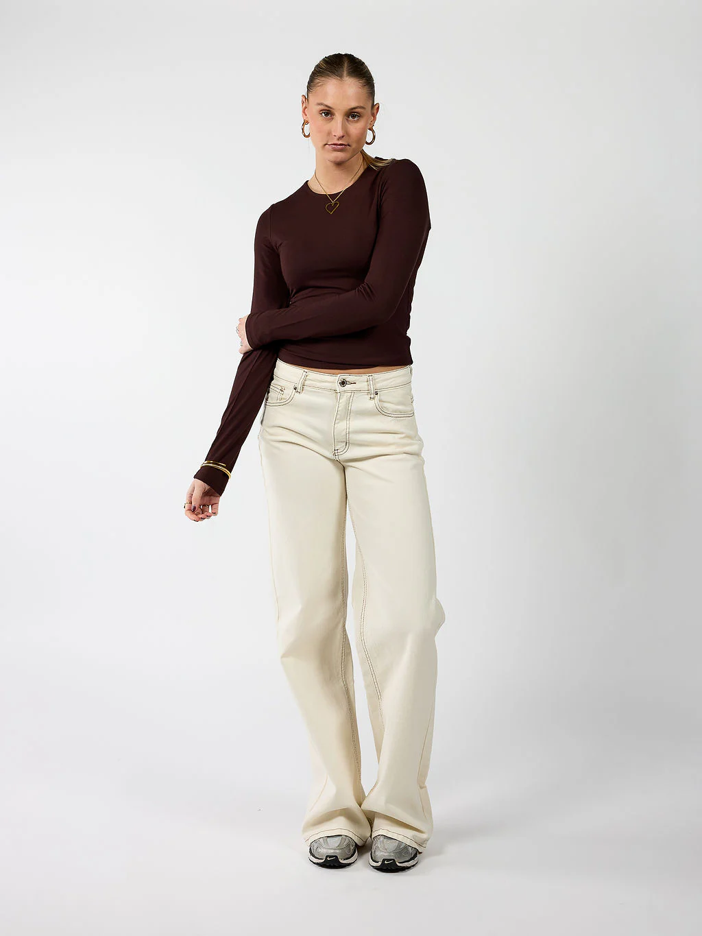 Mira | Super Wide Leg Jeans | Cream | Stretch | Tall - Image 3