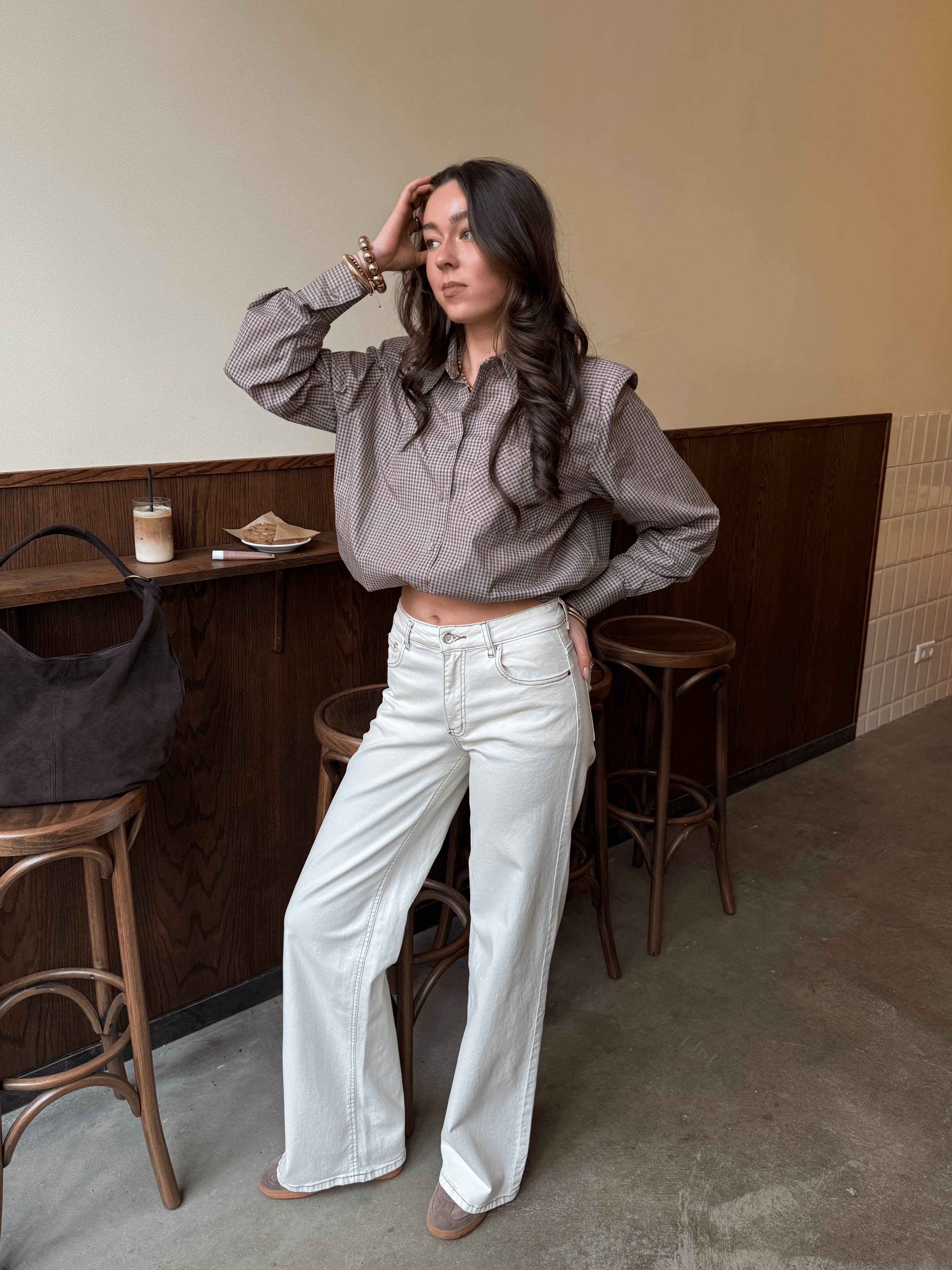 Mira | Super Wide Leg Jeans | Cream | Stretch | Tall - Image 7