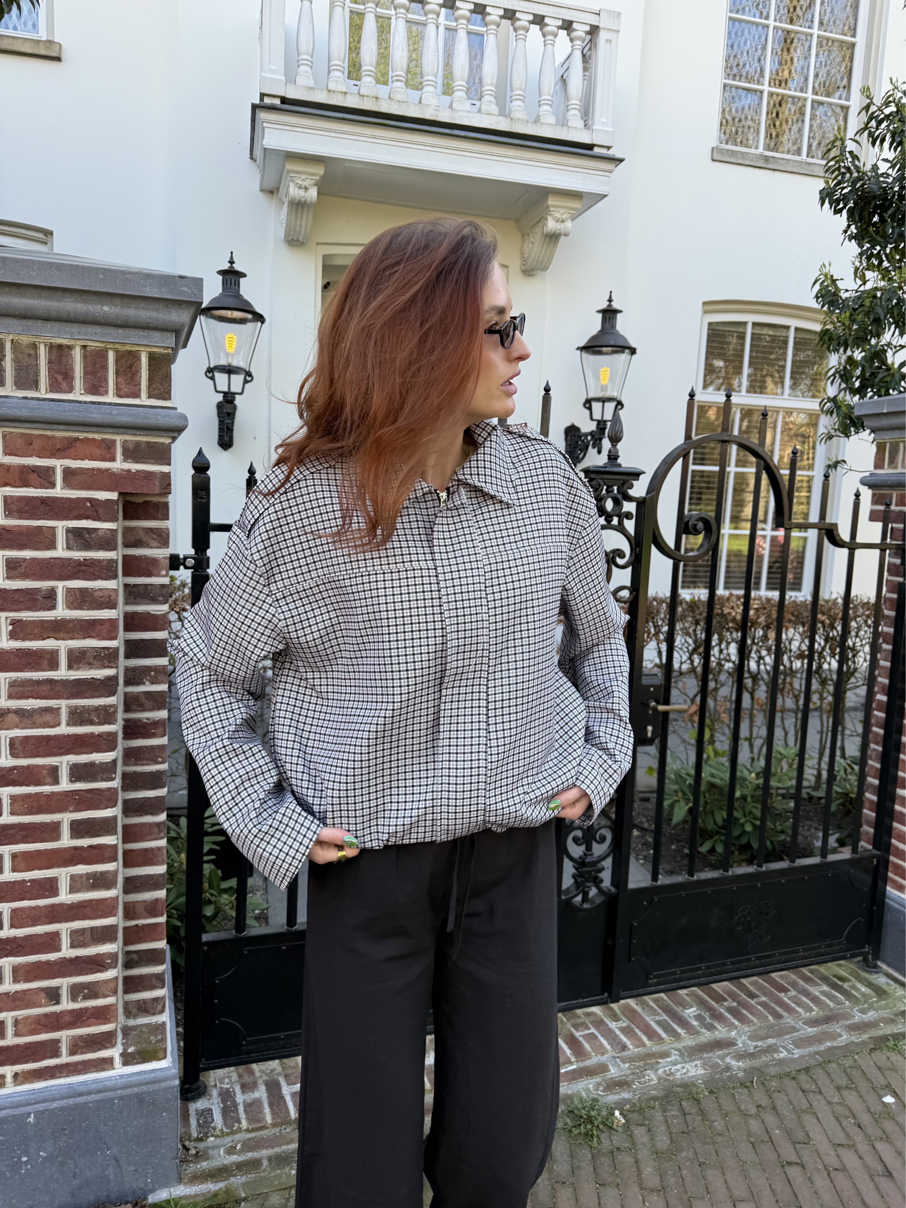 Naya jacket | Geruit zwart | Tall - Image 2