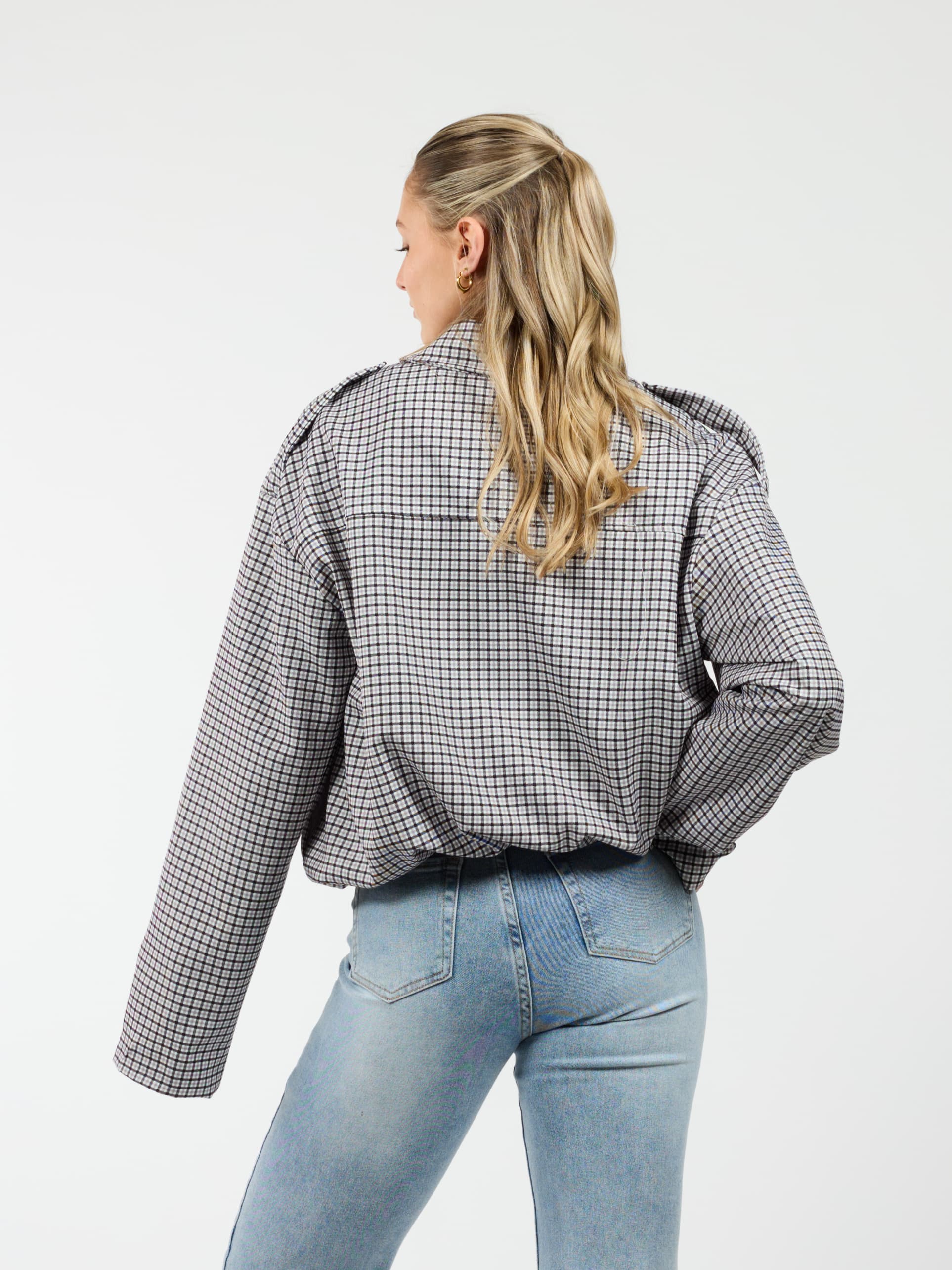 Naya jacket | Geruit zwart | Tall - Image 5