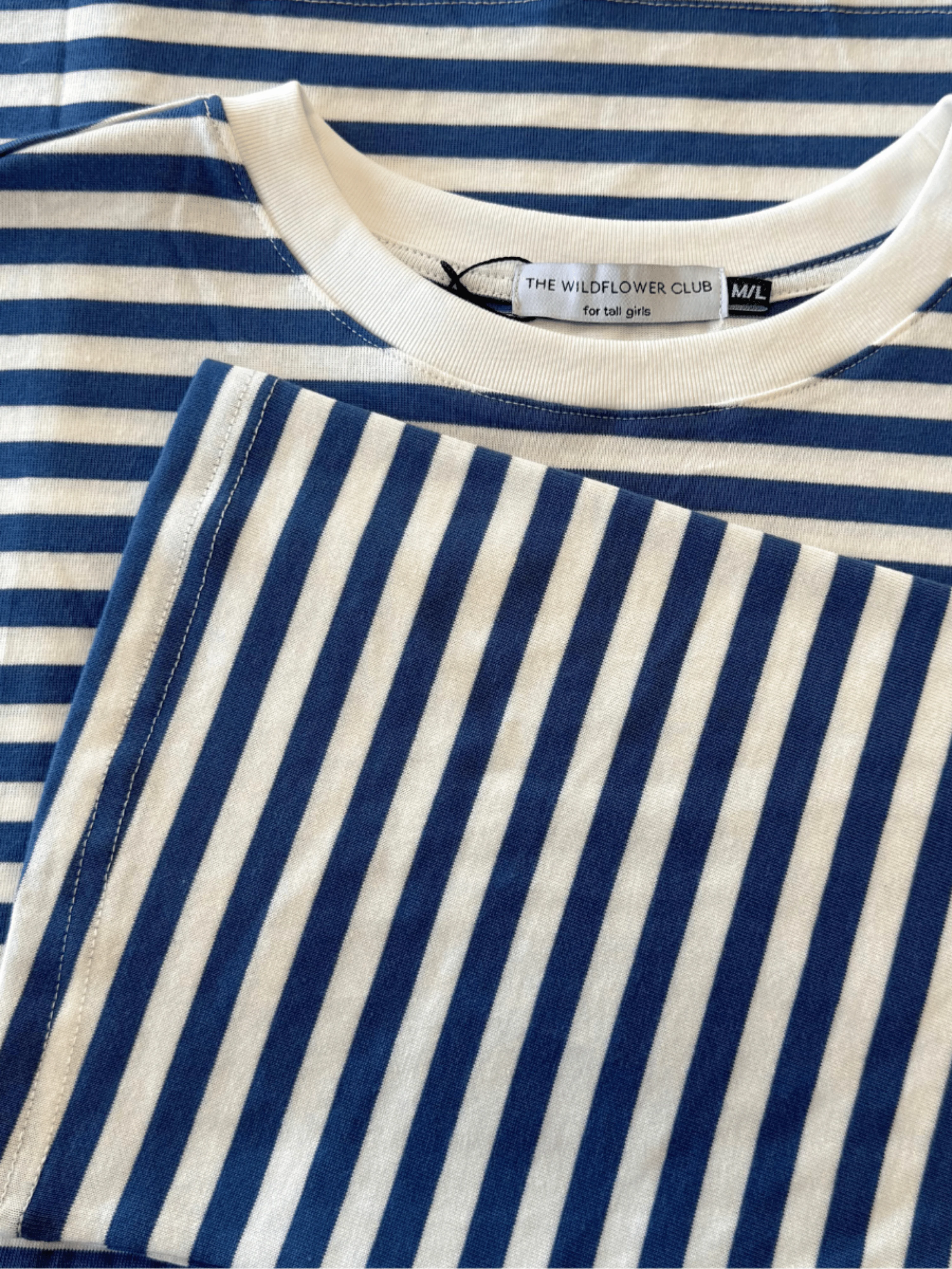 Nine Tee | Wijd uitlopende mouw | Gestreept wit blauw | Tall - Image 8