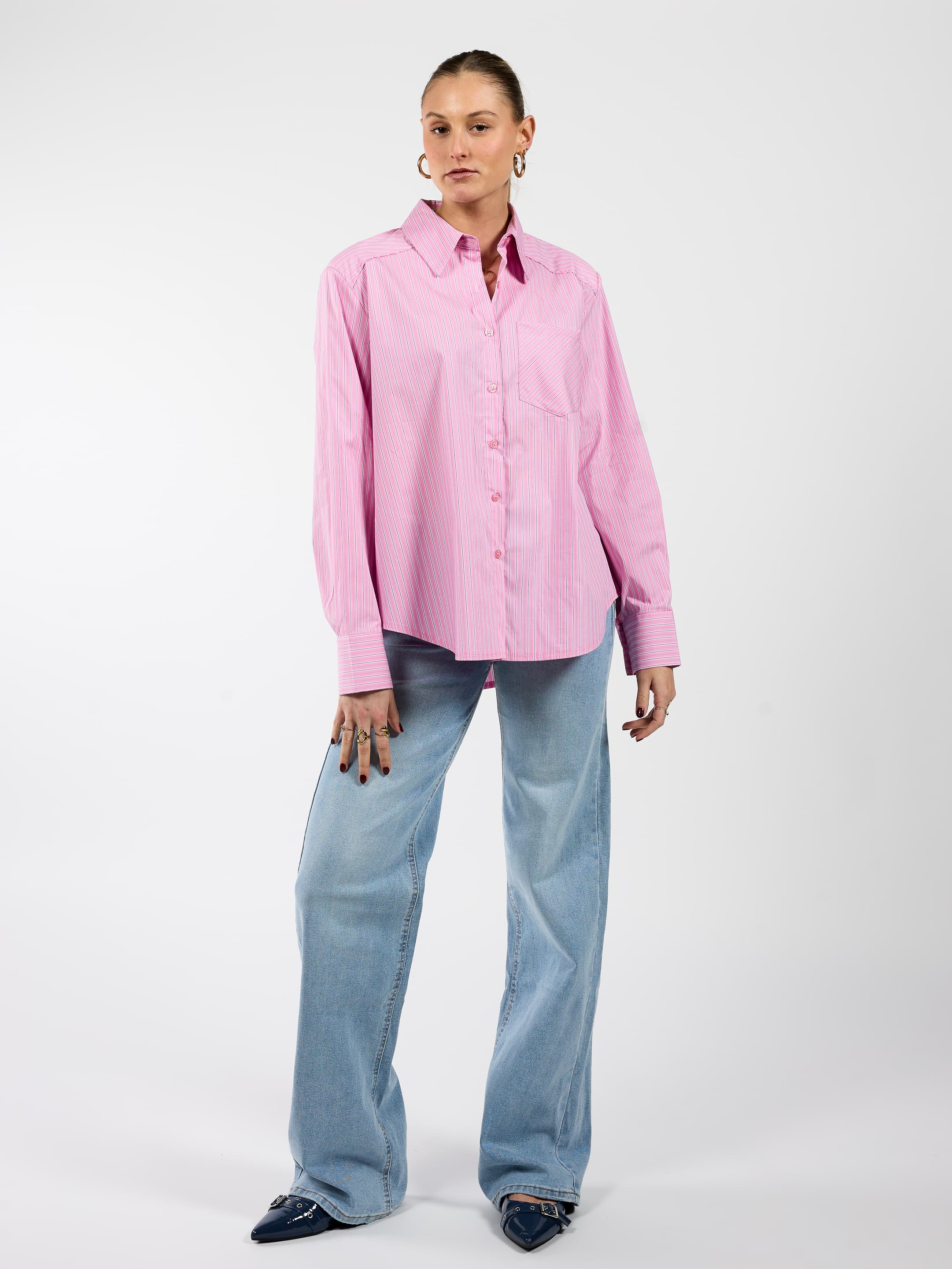 Noah blouse | Roze gestreept | Tall - Image 7