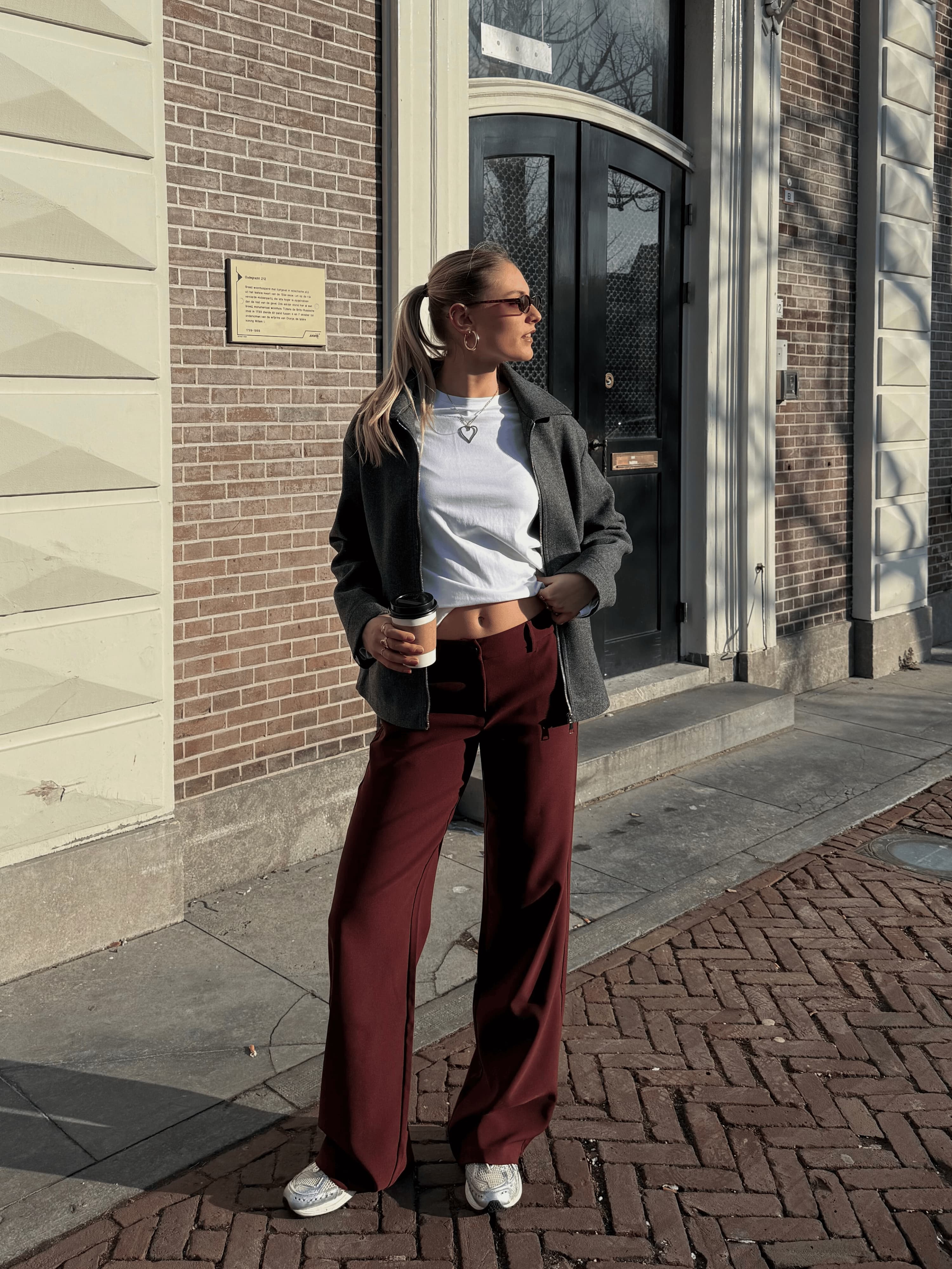 Romi Pantalon | Mid-waist | Bordeaux | Tall - Image 2