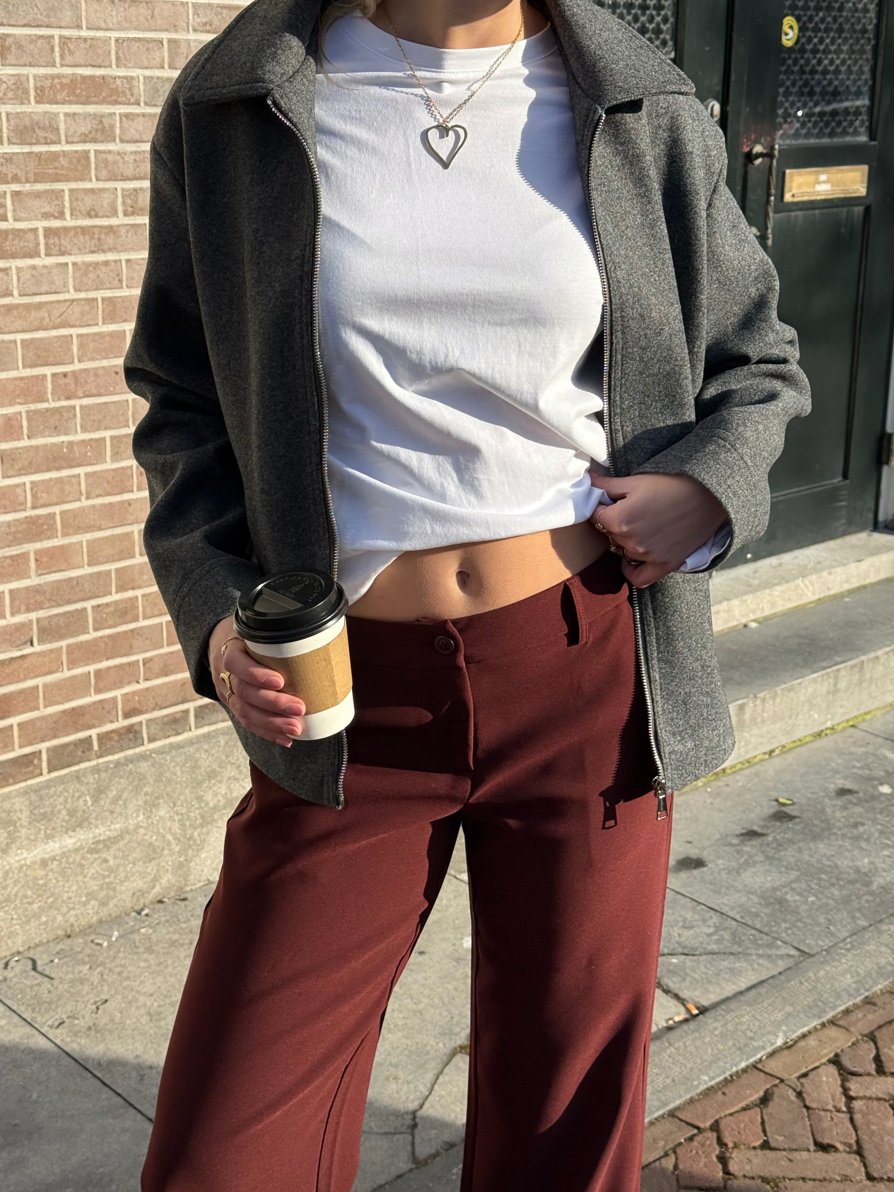 Romi Pantalon | Mid-waist | Bordeaux | Tall - Image 3