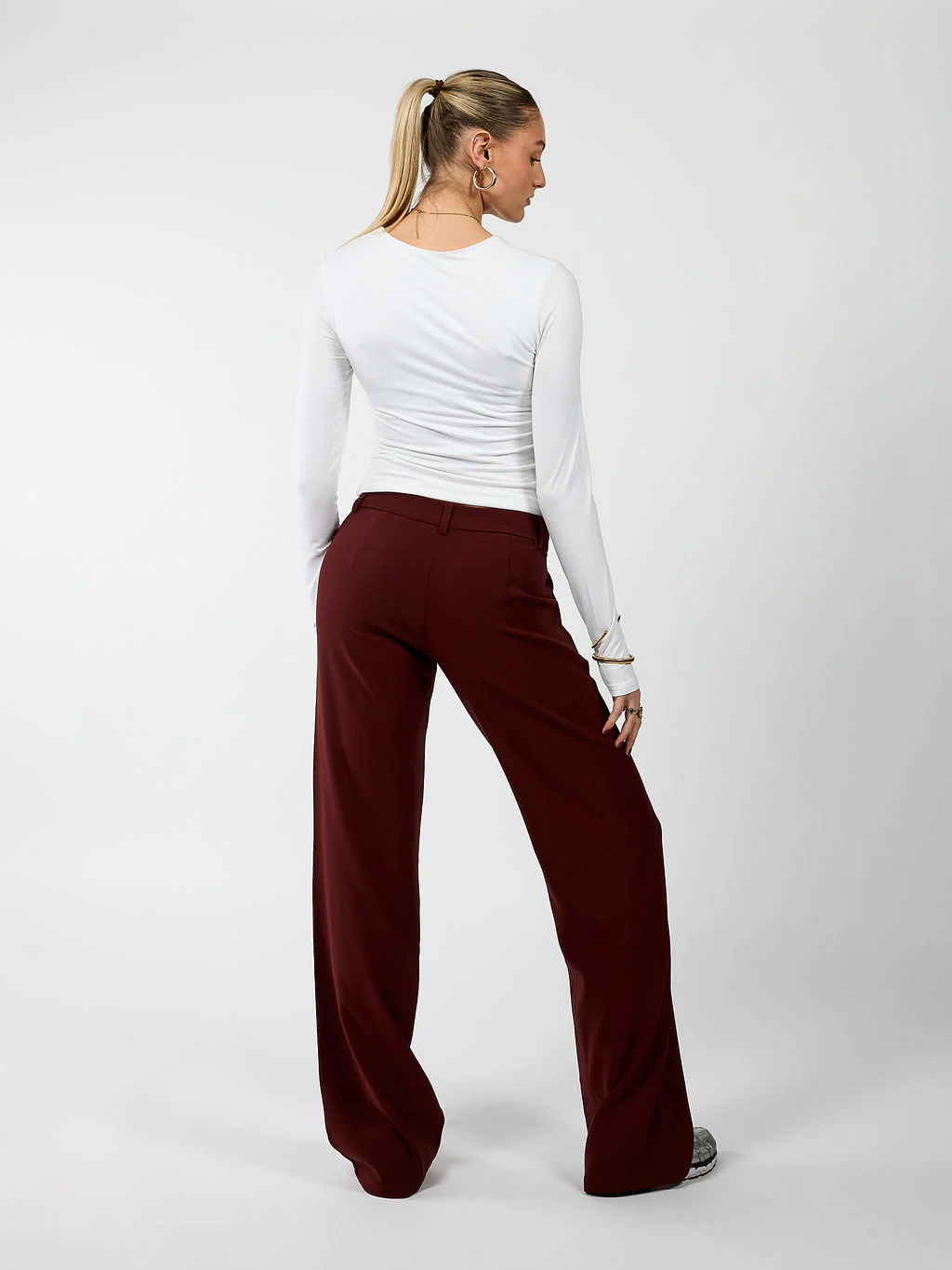 Romi Pantalon | Mid-waist | Bordeaux | Tall - Image 6