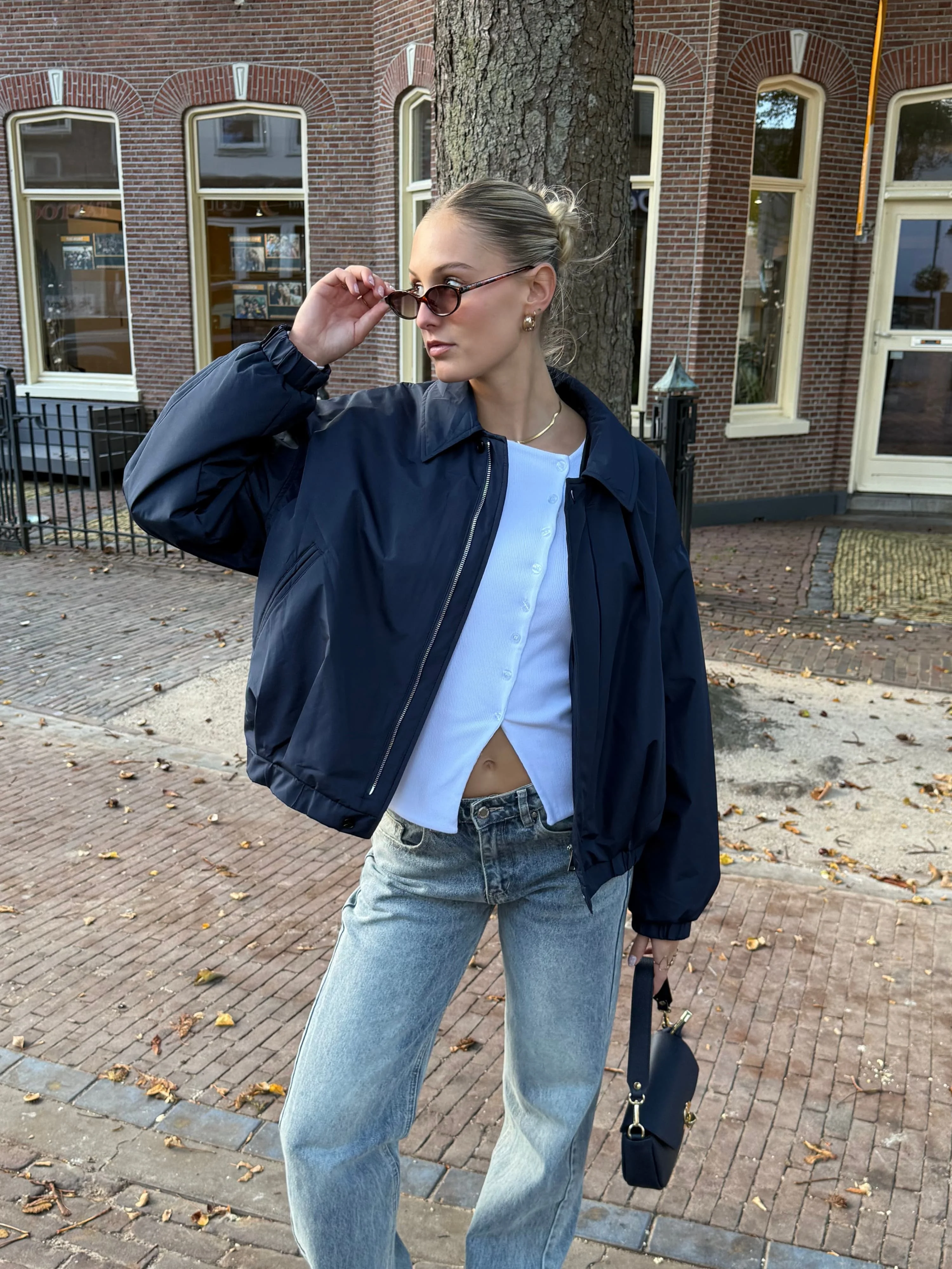 Rose bomber jacket | Navy | Tall - Image 10