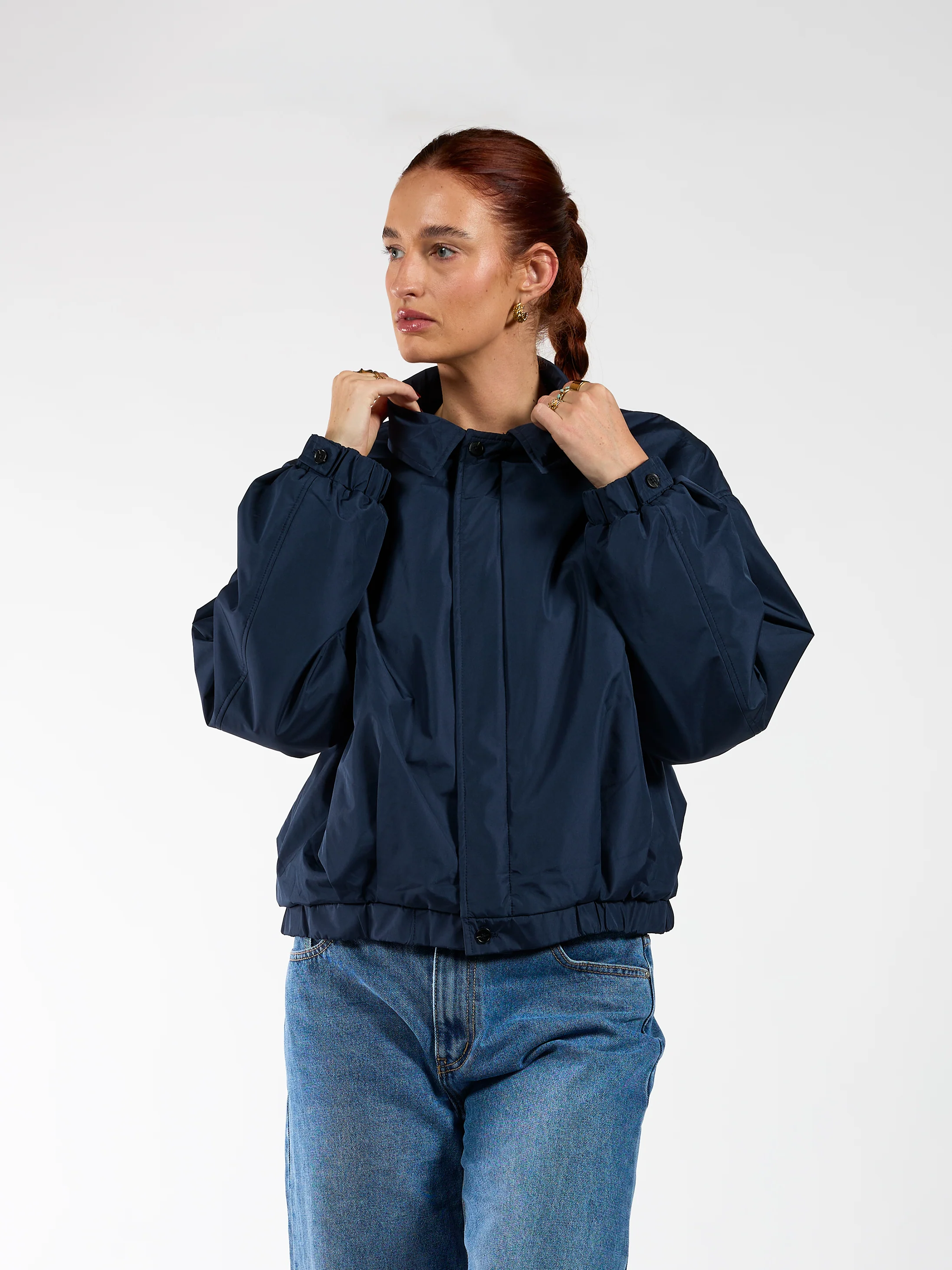 Rose bomber jacket | Navy | Tall - Image 3