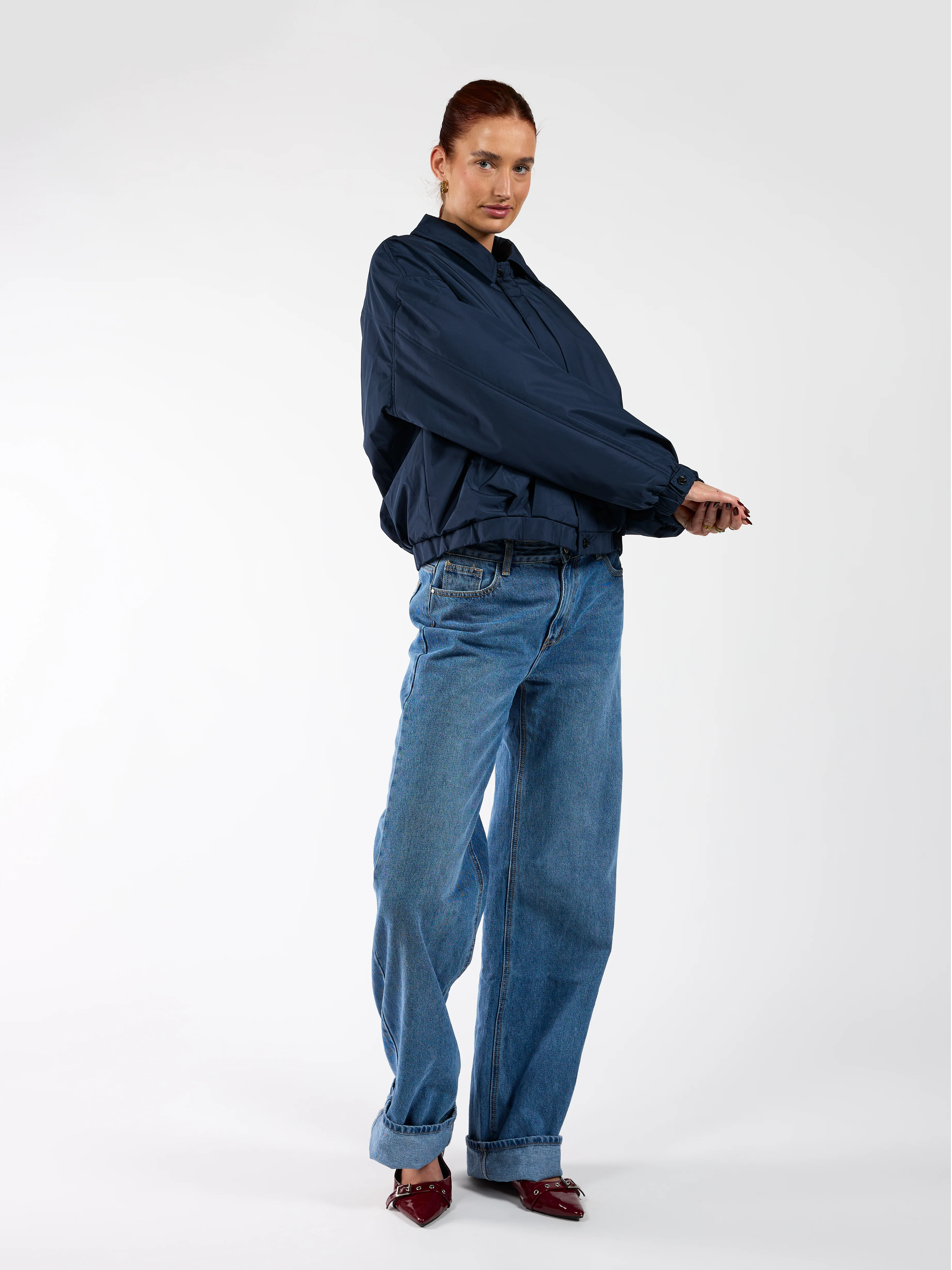 Rose bomber jacket | Navy | Tall - Image 5