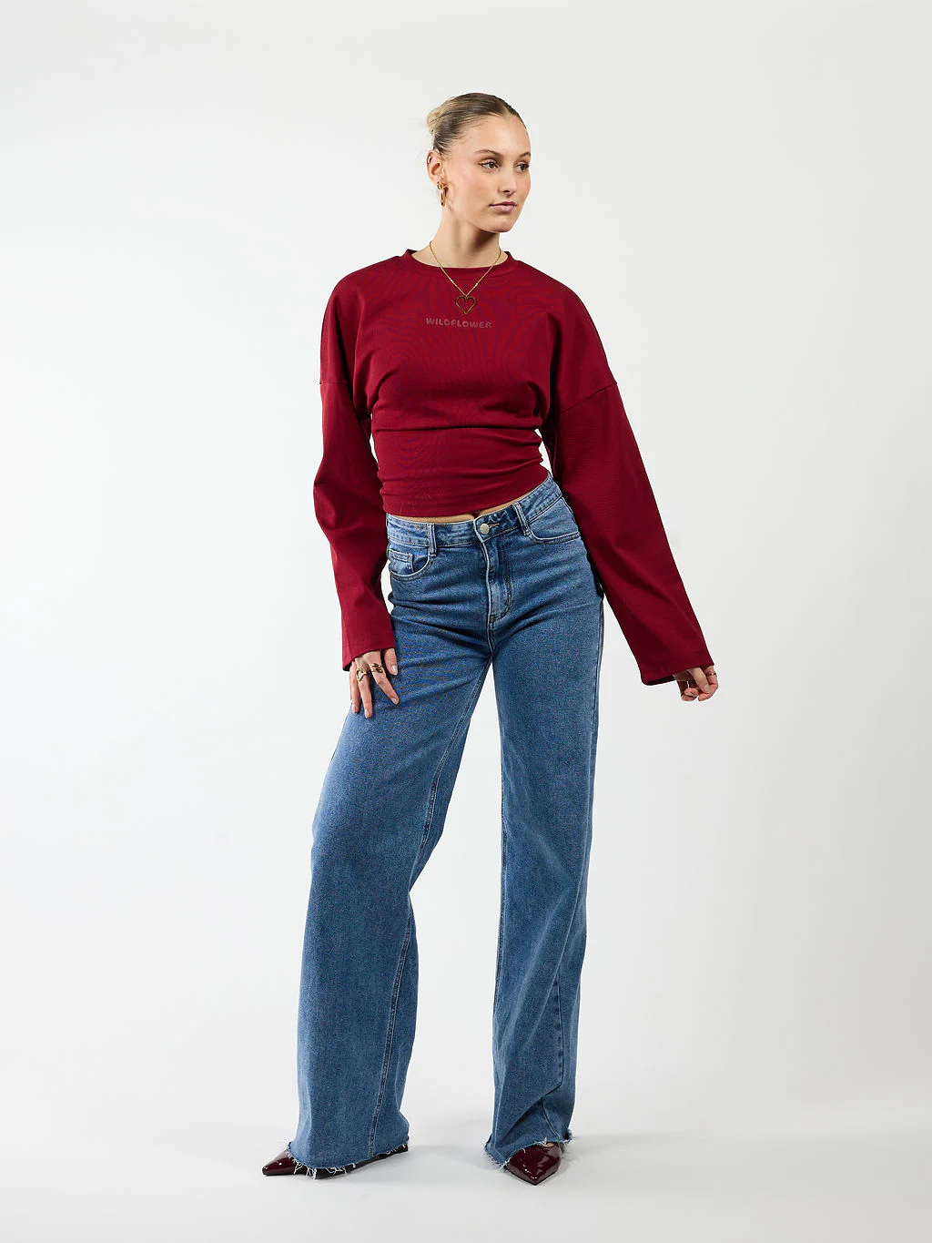 Sassy | Super Wide Leg Jeans | Destroyed | Stretch | Donkerblauw | Tall - Image 4