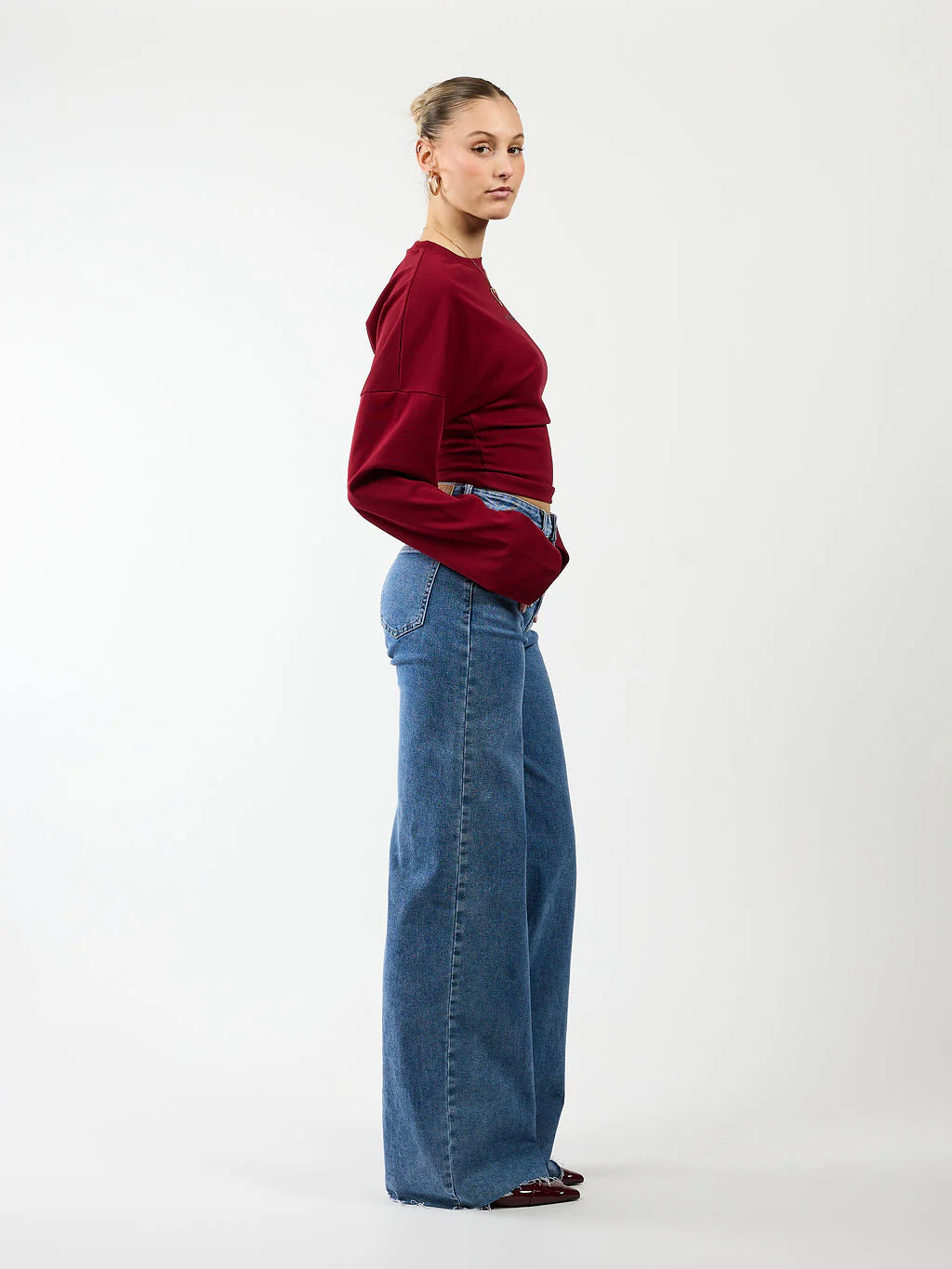 Sassy | Super Wide Leg Jeans | Destroyed | Stretch | Donkerblauw | Tall - Image 5