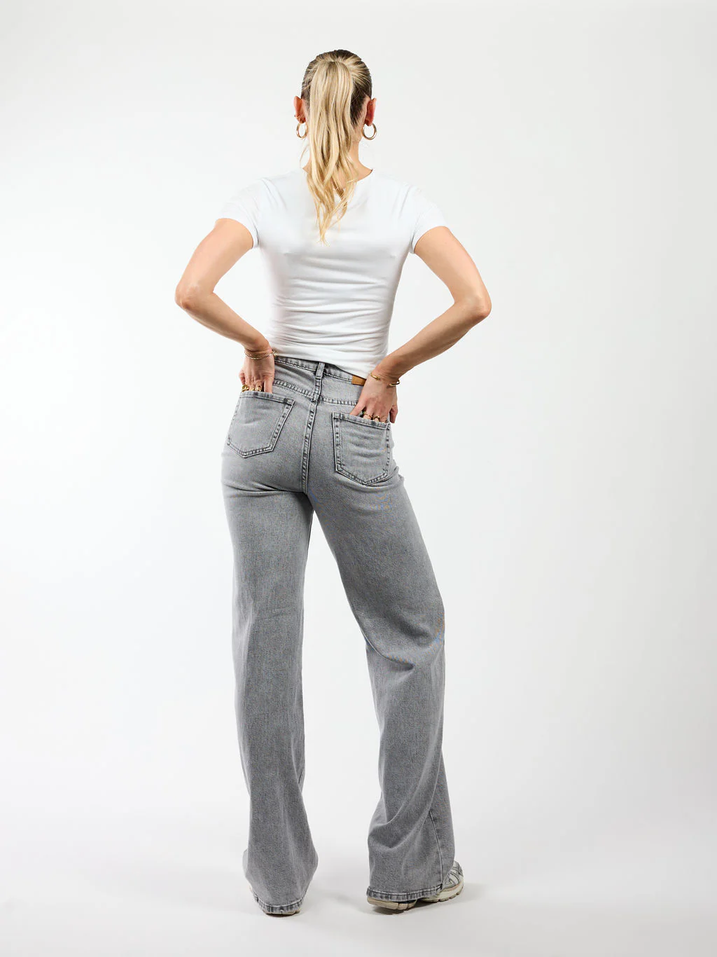 Sassy | Super Wide Leg Jeans | Stretch | Washed Grey | Tall - Image 5