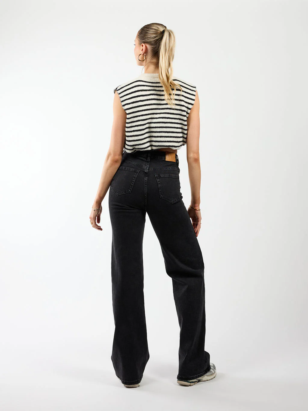 Sassy | Super Wide Leg Jeans | Stretch | Washed black | Tall - Image 5