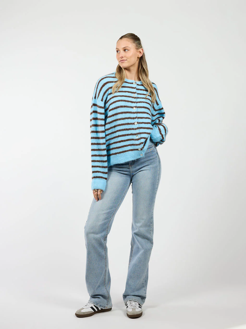 Vive Vest | Blauw Bruin gestreept | Tall - Image 3
