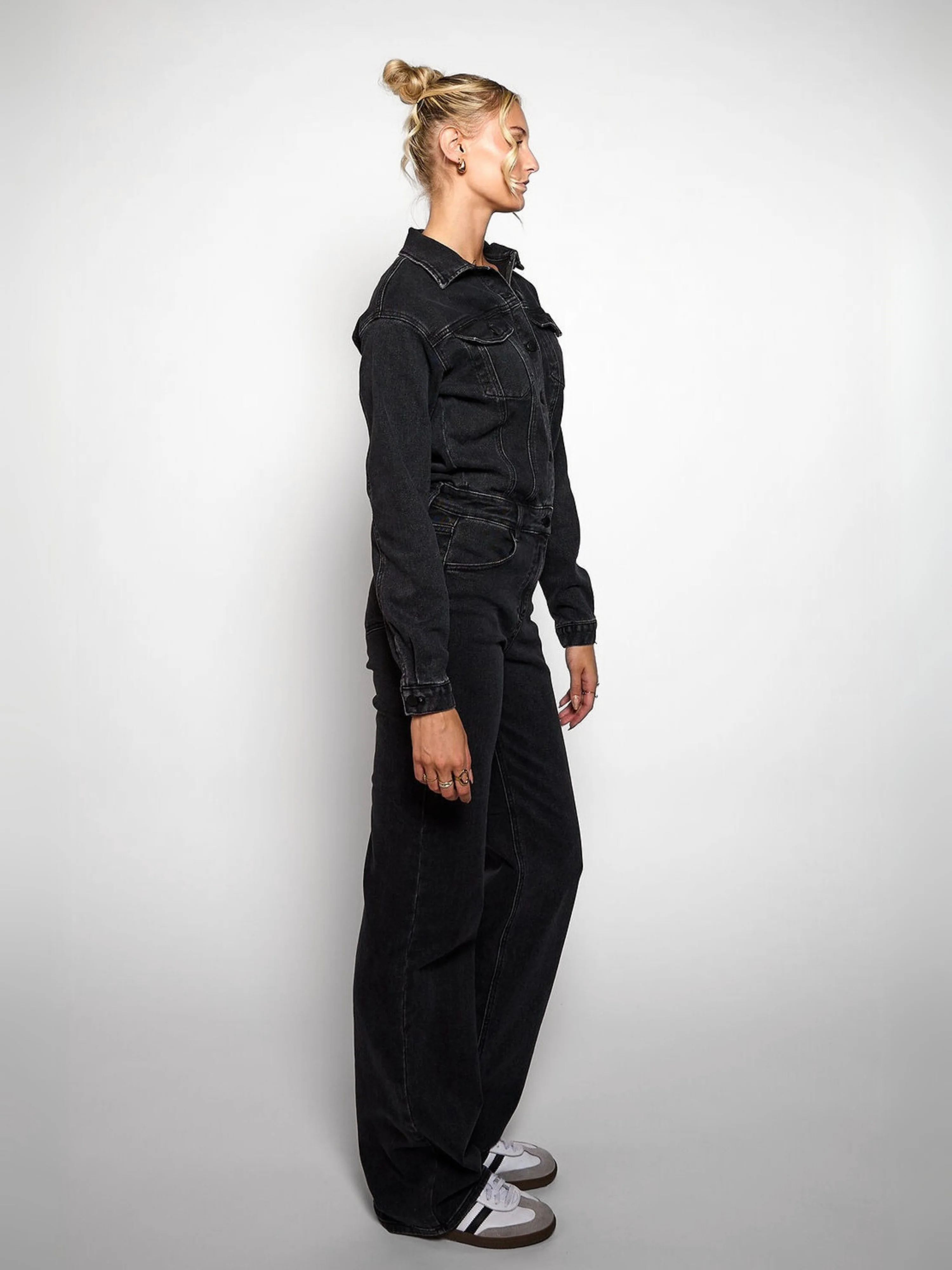 Zoë Denim Jumpsuit | Straight leg | Stretch | Donkergrijs | Tall - Image 5