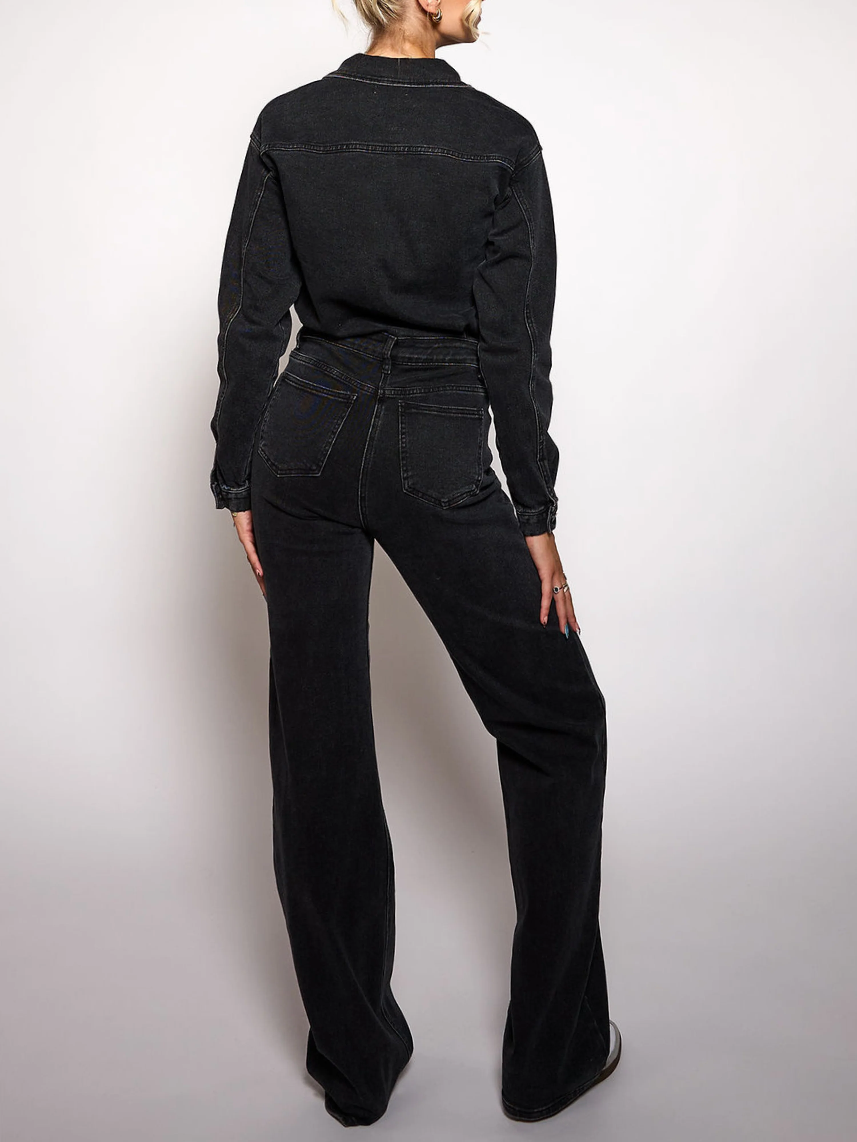 Zoë Denim Jumpsuit | Straight leg | Stretch | Donkergrijs | Tall - Image 6