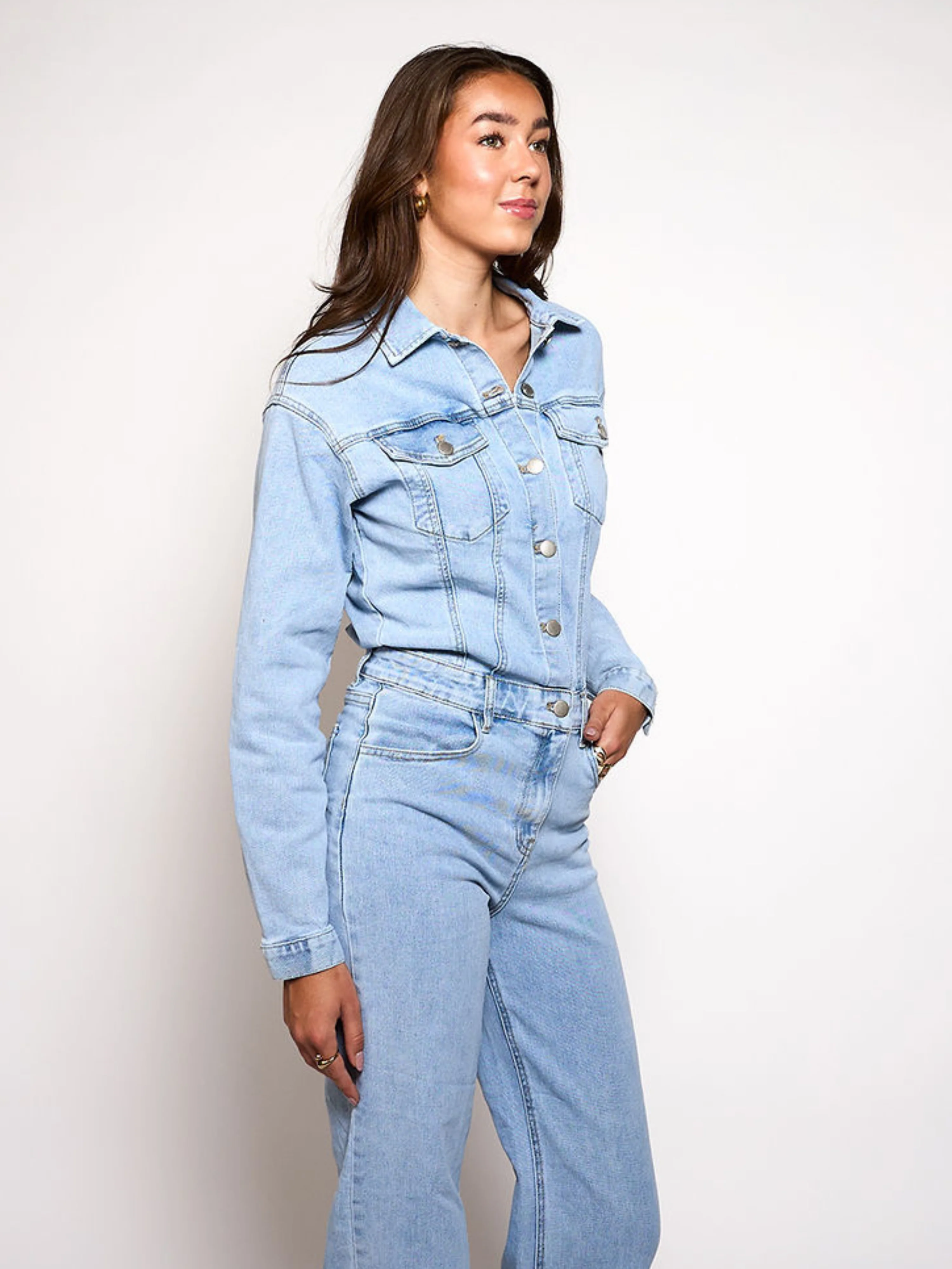 Zoë Denim Jumpsuit | Straight leg | Stretch | Blauw | Tall - Image 5