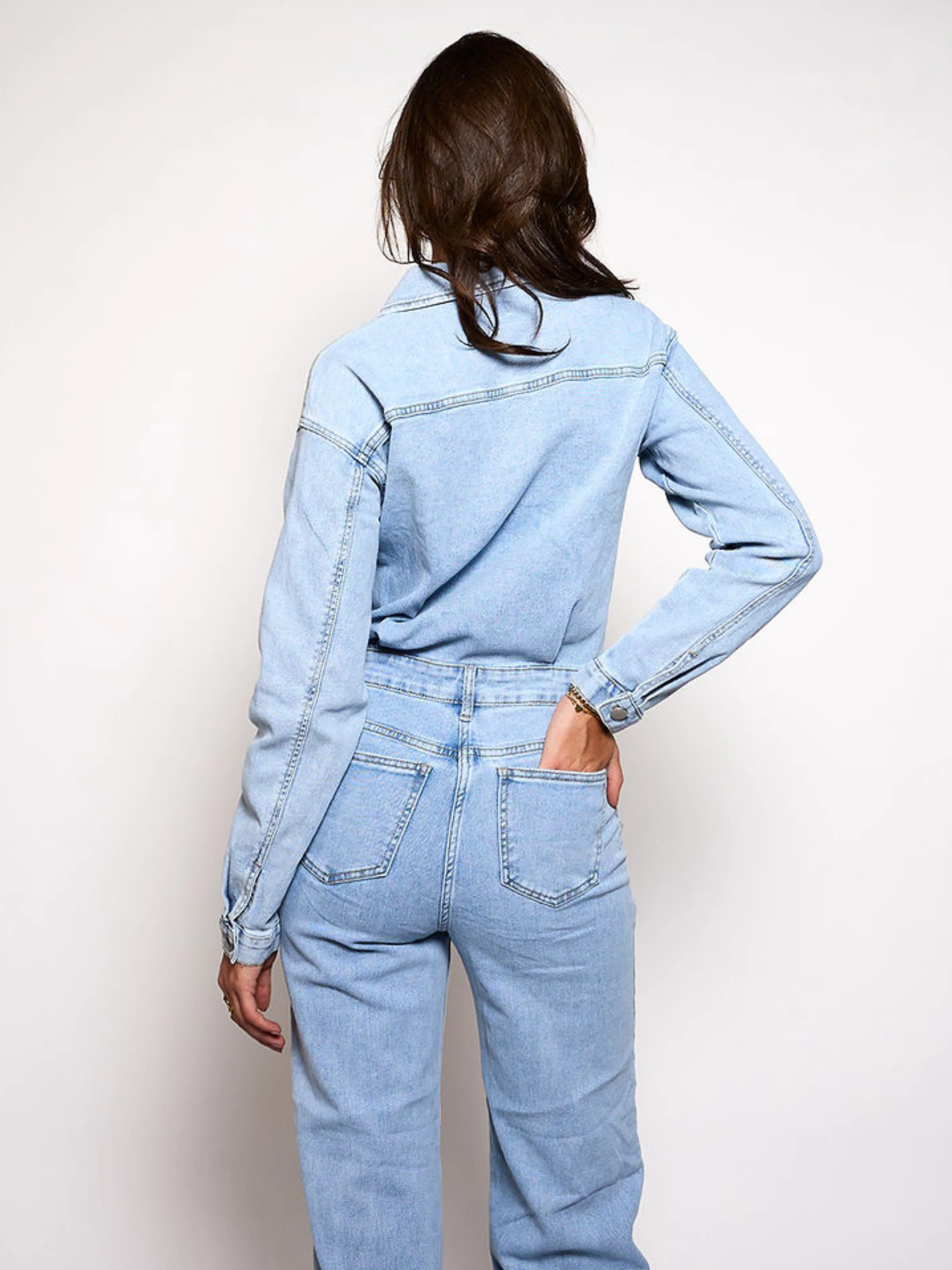 Zoë Denim Jumpsuit | Straight leg | Stretch | Blauw | Tall - Image 7