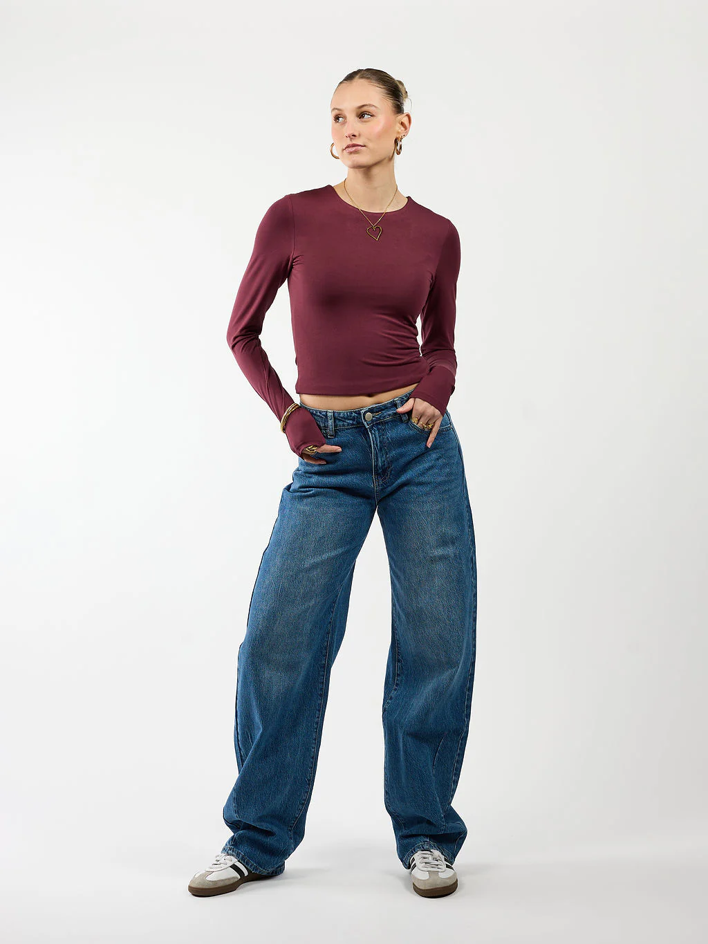 Zoey Barrel Jeans | Mid-waist | Ocean blue | Stretch | Tall - Image 4