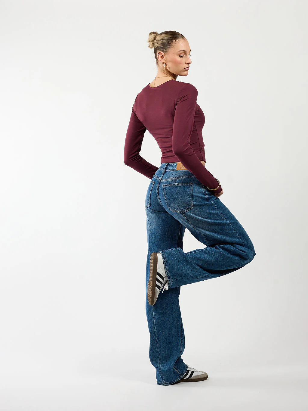 Zoey Barrel Jeans | Mid-waist | Ocean blue | Stretch | Tall - Image 7